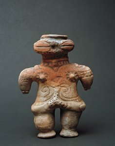 Terracotta dogu-skulptur fra Akita, Jomon-perioden 11.-4. århundre f.Kr av Japanese School