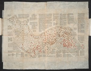 Haejwa chondo - et kart over den koreanske halvøya opprinnelig opprettet ca. 1820 (farget gravering) av School Korean