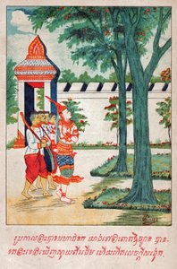 Mahajanaka Jataka. (gravering, ca. 1910) av School Laotian