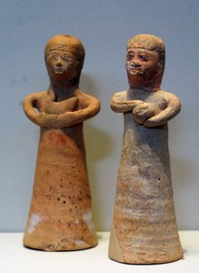 Kvinner som bringer tilbud, fra Achziv, Nord-Israel, 8.–7. århundre f.Kr. (keramikk)