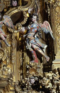 Detalj av Churrigueresque dekorasjon (malt gips)
