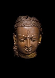 Repouse maske av Shiva, ca. 1000-tallet (kobber) av School Nepalese
