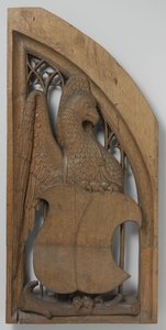 Panel fra en orgelkasse, ca. 1510-20 (eik med spor av polykrom) av School Netherlandish