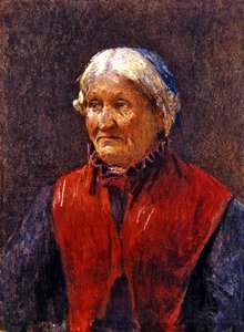 En eldre kvinne (pastell på papir) av School Newlyn