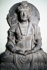 Steinskulptur som viser Buddha, Gandhara-kunst, Peshawar, Pakistan,