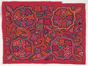 Skjortepanel (mola), Kuna People, San Blas Islands, ca. 1950-tallet (applikert bomull)