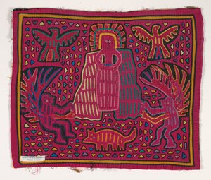 Skjortepanel (mola), Kuna People, San Blas Islands, ca. 1950-tallet (applikert bomull)