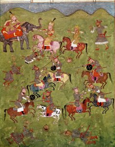Islamsk kunst: kampscene. Persisk miniatyr fra et manuskript av det episke diktet "Shahnameh"" (Shah Nama, Shahnama) (Kongenes bok) av Ferdowsi (Firdawsi, eller Ferdawsi, eller Firdousi, ca. 940-rundt 1020) Biblioteca Nazionale Naples av School Persian