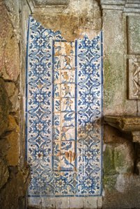 Panel som viser jaktscener, Tarouca, Portugal (keramiske fliser) av School Portuguese