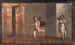 Cupider leker gjemsel, Herculaneum av School Roman