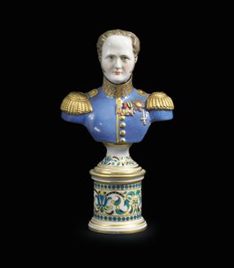 En porselensbyste av keiser Alexander I, ca. 1825-1850 (porselen) av School Russian