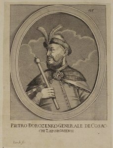 Petro Dorofeyevych Doroshenko, Hetman fra Ukraina på høyre bredd (gravering) av School Russian