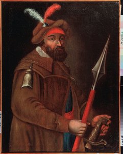 Portrett av kosakklederen Yermak Timofeyevich (født mellom 1532 og 1542-1585), erobrer av Sibir. Anonymt maleri, olje på lerret, tidlig 1700-tall. Statens kunstmuseum, Tomsk (Russland). av School Russian