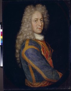 Portrett av marskalk Ivan Yurievich Trubetskoy (1667-1750) (Portrett av Ivan Yurievich Trubetskoy). Anonymt maleri, olje på lerret av School Russian