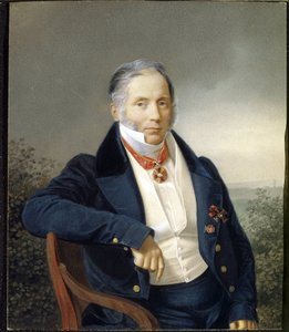 Portrett av maleren Alexander Sauerweld (1782-1844). (Portrett av maleren A. Sauerweld). Anonymt maleri, olje på lerret, debut 1800-tallet. russisk kunst av School Russian