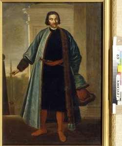 Portrett av prins Anikita Ivanovich Repnin (1668-1726). (Portrett av prinsen A. I. Repnin). Russisk soldat og politiker, som utmerket seg under den store nordkrigen (1700-1721), tjente da som guvernør i Livland og nær og inderlig av School Russian
