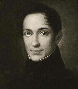 Portrett av Alexander Herzen (litho) av School Russian