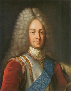 Portrait of Prince Vasily Lukich Dolgorukov, first half of 18th century (colour litho) av School Russian