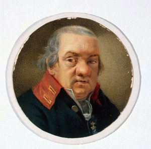 Portrett av arkitekten Giacomo Quarenghi (1744-1817) av anonym kunstner, Akvarell på papir av School Russian