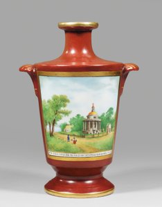 Vase som viser en Zaporozhiansk kosakk, ca. 1825 (porselen) av School Russian
