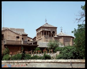 Utsikt over huset til maleren Dominikos Theotokopoulos dit El Greco av School Spanish