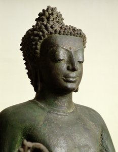 Stående Buddha, fra Buriram (bronse) (detalj)