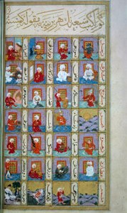 Tyrkisk astrologi: de syv planetene og de forskjellige metiere. Manuskript fra middelalderen, BN, Paris.