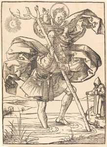 Den hellige Christopher av School of Albrecht Dürer