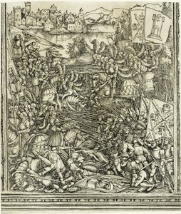 Krigen med Venezia, fra The Triumphal Arch of Maximilian I av School of Albrecht Dürer