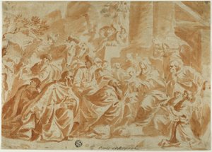 Tilbedelse av magiene av School of Peter Paul Rubens