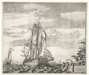 Flaggskip Goto Predestinatsia The Providence of God bygget av Peter den store i Voronezh, 1700, 170 av Schoonebeek