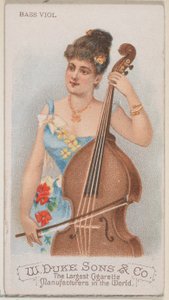 Bass Viol, fra Musical Instruments-serien N82 for Duke-sigaretter, 1888., 1888. av Schumacher and Ettlinger