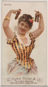 Bones, fra Musical Instruments-serien N82 for Duke-sigaretter, 1888., 1888. av Schumacher and Ettlinger
