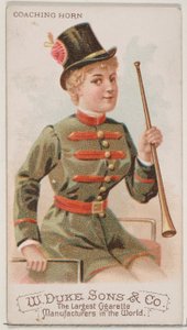 Coaching Horn, fra Musical Instruments-serien N82 for Duke-sigaretter, 1888., 1888. av Schumacher and Ettlinger