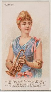 Kornett, fra Musical Instruments-serien N82 for Duke-sigaretter, 1888., 1888.