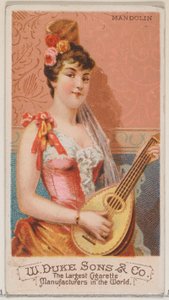 Mandolin, fra Musical Instruments-serien N82 for Duke-sigaretter, 1888., 1888. av Schumacher and Ettlinger