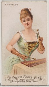 Xylophone, fra Musical Instruments-serien N82 for Duke-sigaretter, 1888., 1888. av Schumacher and Ettlinger
