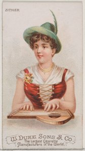 Sither, fra Musical Instruments-serien N82 for Duke-sigaretter, 1888., 1888. av Schumacher and Ettlinger