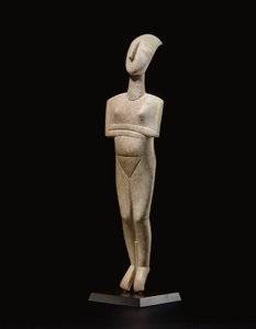 Kykladisk liggende kvinneskikkelse, navnestykke til Schuster-mesteren, Early Cycladic II, ca. 2400 f.Kr. av Schuster Master