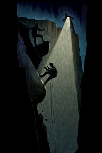 Reisen til jordens sentrum, 2007 (skrapebrett, digitalt fargelagt) av Scott McKowen