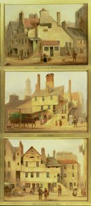 Foot of Leith Wynd, Cowgate Port og Foot of Candle Maker Row, detalj fra Edinburgh: Nine Views of the Old Town av Scottish School