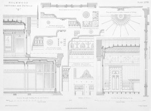 Dekorative interiørdetaljer av Homwood, Glasgow (gravering) av Scottish School