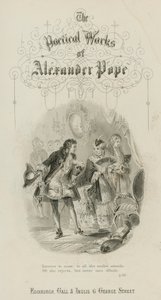 Scene fra voldtekten av låsen, av Alexander Pope (gravering)