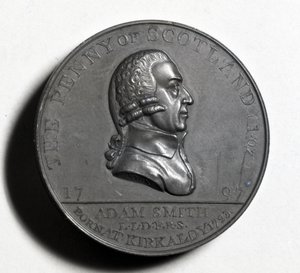 Scottish Penny til minne om Adam Smith (forside), 1797 (kobber) (for bakside se XJF448270)