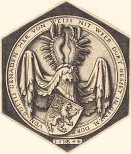 Våpenskjold med en løve av Sebald Beham