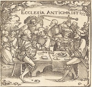 Antikrists kirke av Sebald Beham