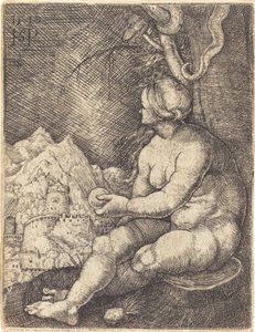 Eve Sittende av Sebald Beham