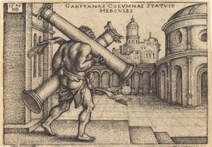 Hercules bærer søylene i Gaza av Sebald Beham