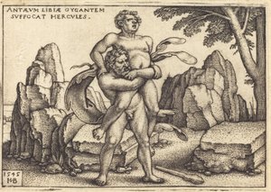 Hercules dreper Anthaeus av Sebald Beham