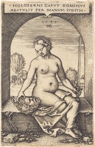Judith sitter i et vindu av Sebald Beham